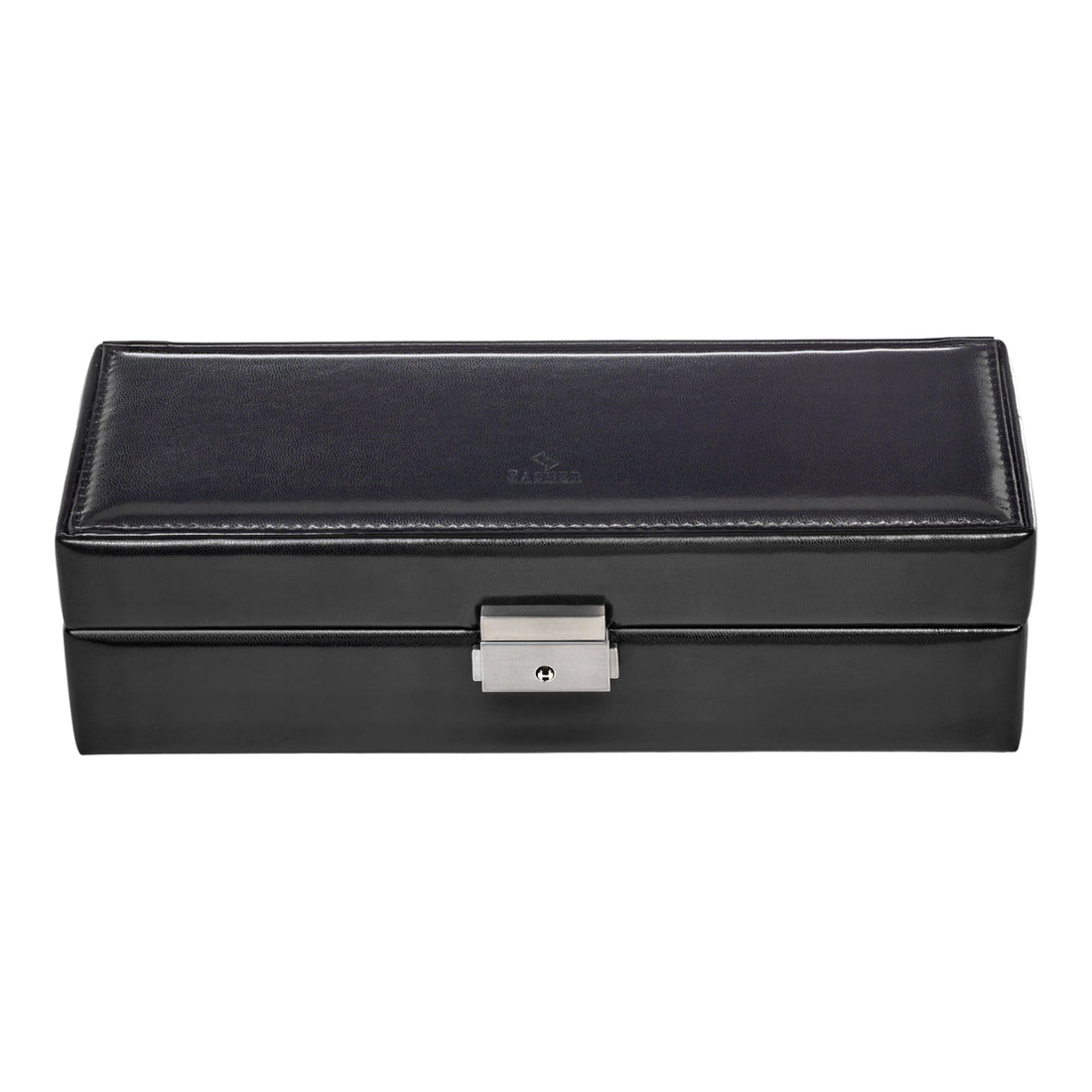 Watch case for 6 watches black exclusive / black (leather)