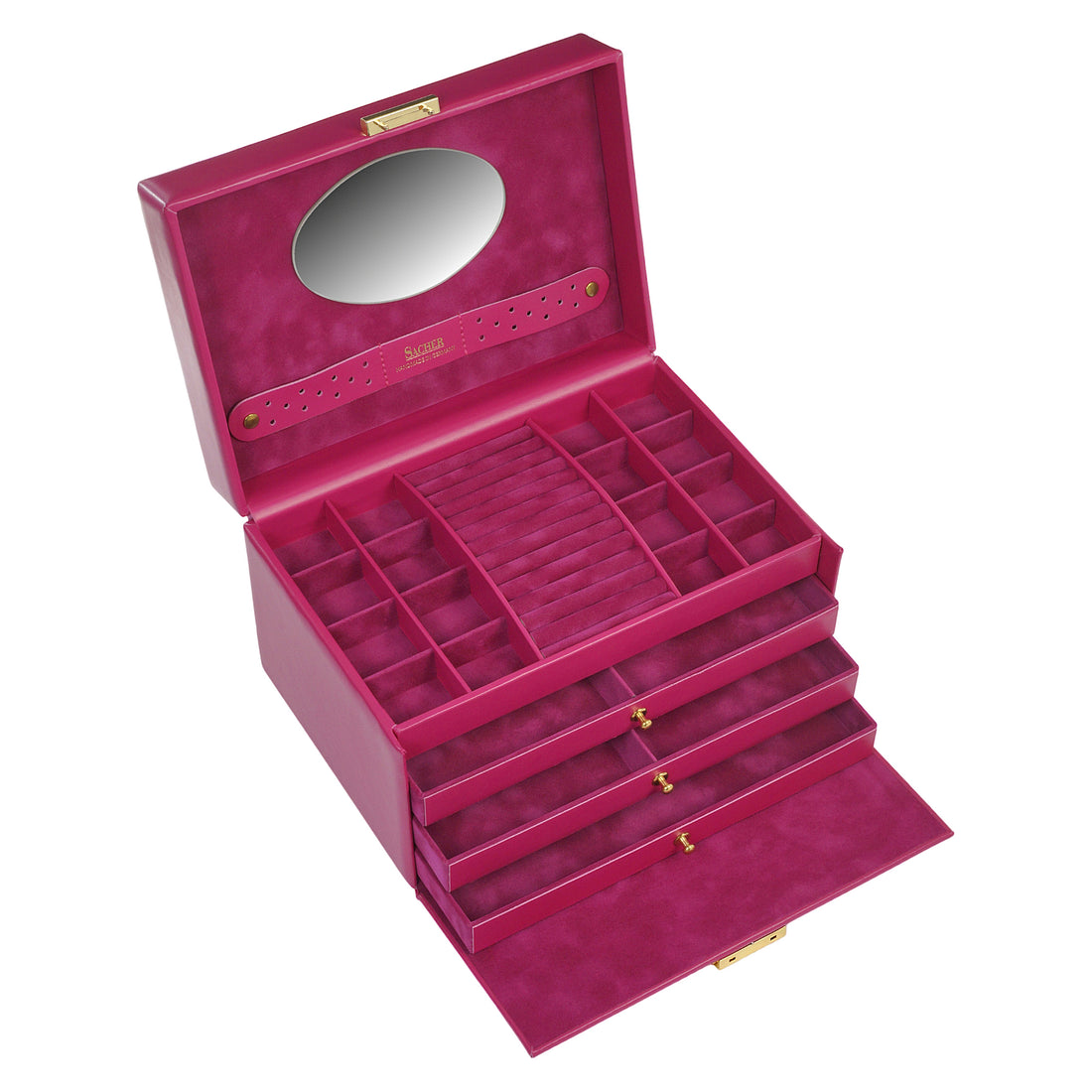 jewellery case Karen colisimo / pink (cowhide leather)