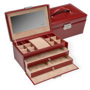 Boîte à bijoux Emma amadora / rouge (cuir)
