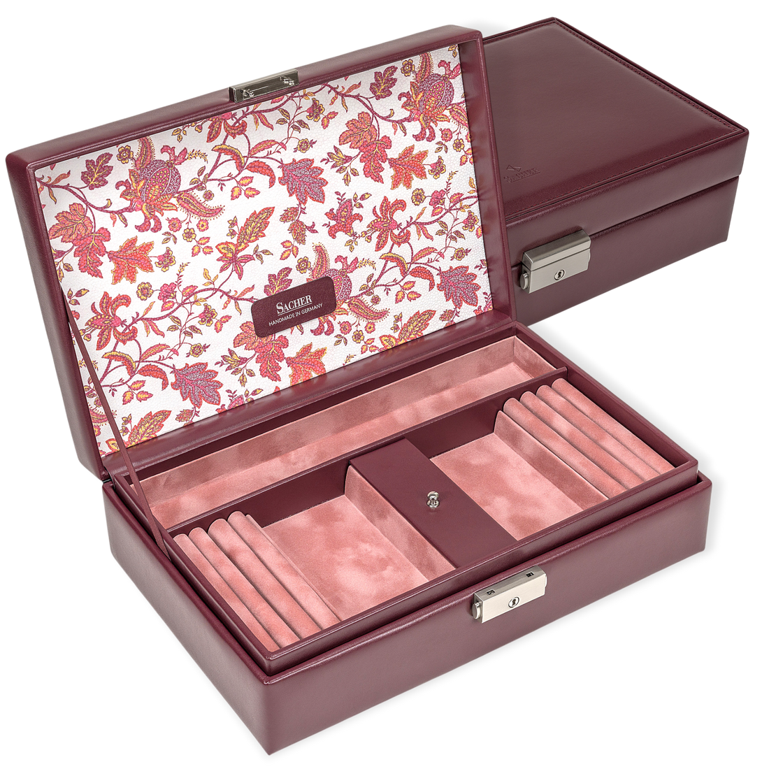 Schmuckkassette Ilka florage / bordeaux