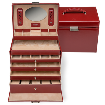 Nancy sieradendoos amadora / rood (leer)