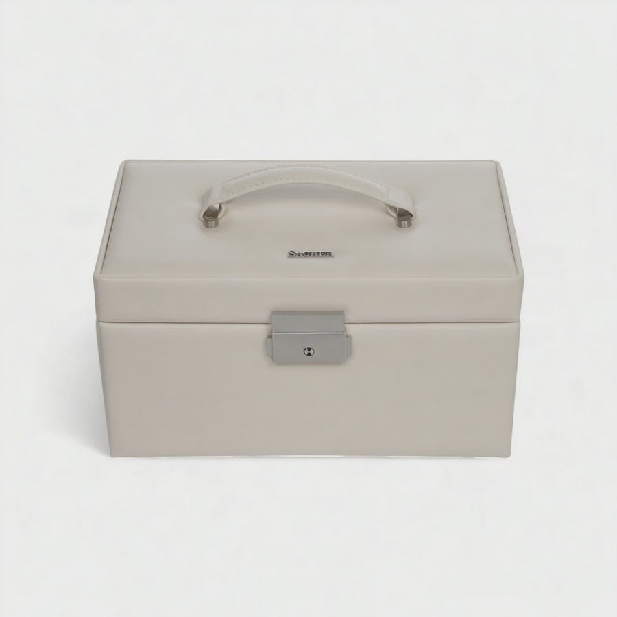 Sieradendoos Elly elegance / zand (volledig koeienhuid)