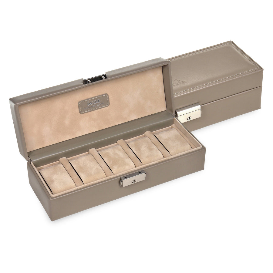 Coffret à montres nature / taupe (cuir)