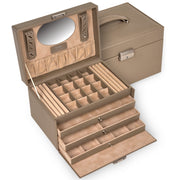 Coffret à bijoux Lena nature / taupe (cuir)