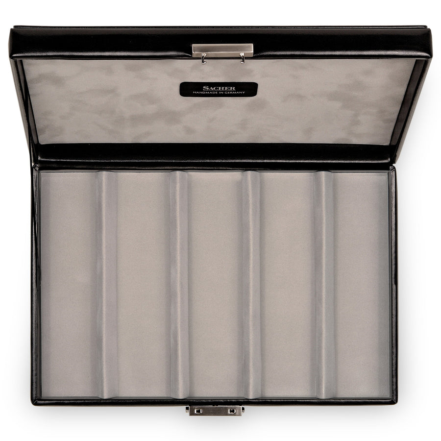 Koffer voor armbanden, parelkettingen enz. VARIO CASO vario koffer / zwart (leer)