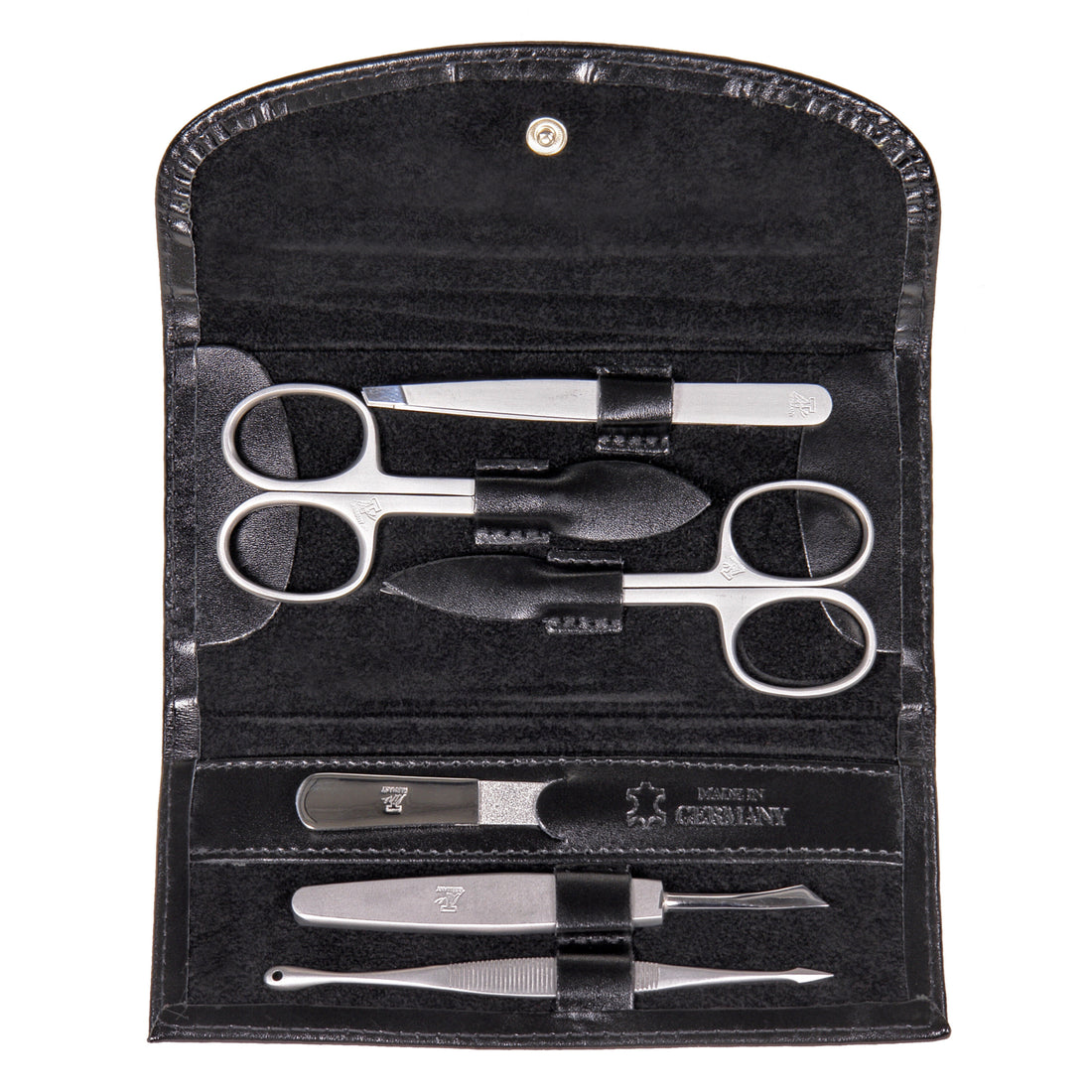 6 pcs. manicure set Manikürenset / black (leather)